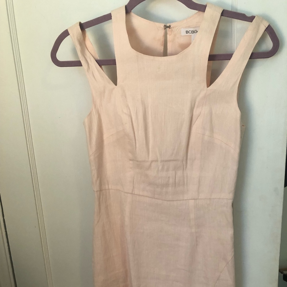 BCBGeneration pale pink linen dress